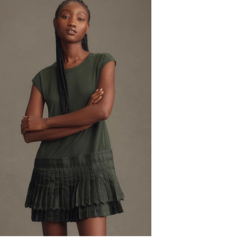 Anthropologie Green Mini Dress - Picture 4 of 5